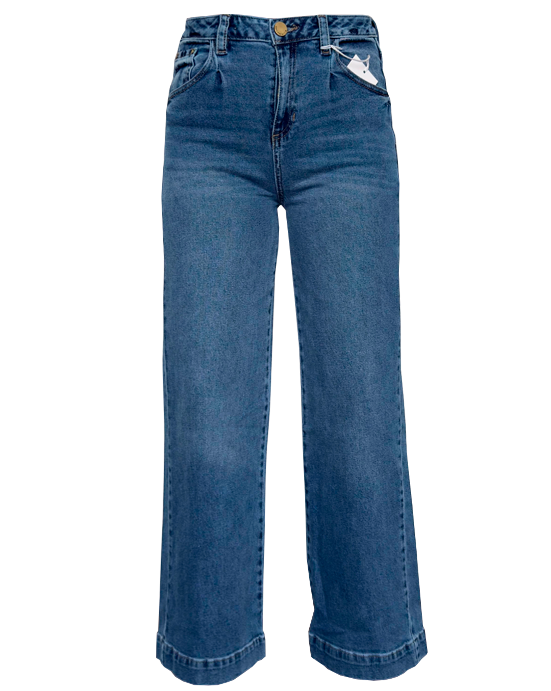 Jeans rectos azules básicos, prenda esencial de mezclilla Moona House